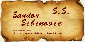 Šandor Sibinović vizit kartica